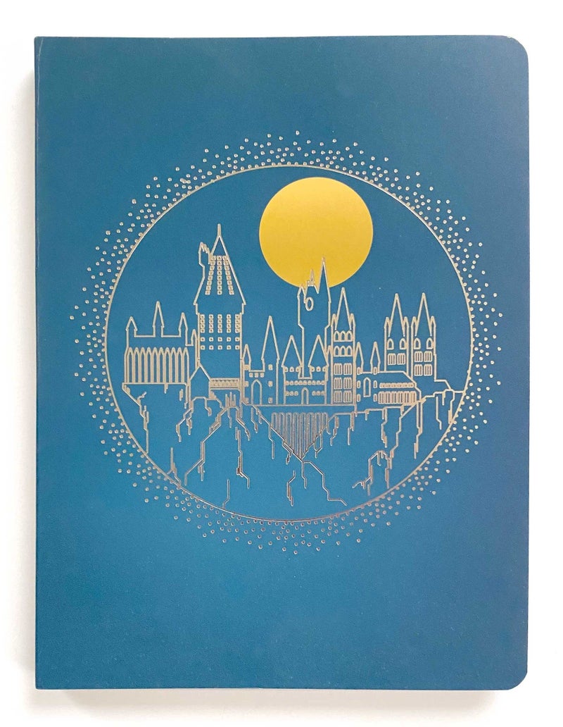 Paper House Productions Harry Potter 8" Foil Accent Soft Cover Journal with Satin Ribbon Page Marker - Hogwarts by Moonlight - Image 1
